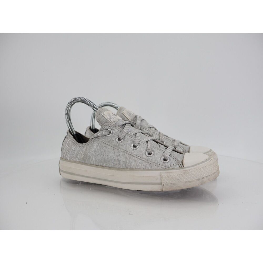 Converse Chuck Taylor Low Top Ox Size 6 Metallic Silver Shoes Sneakers Comfort